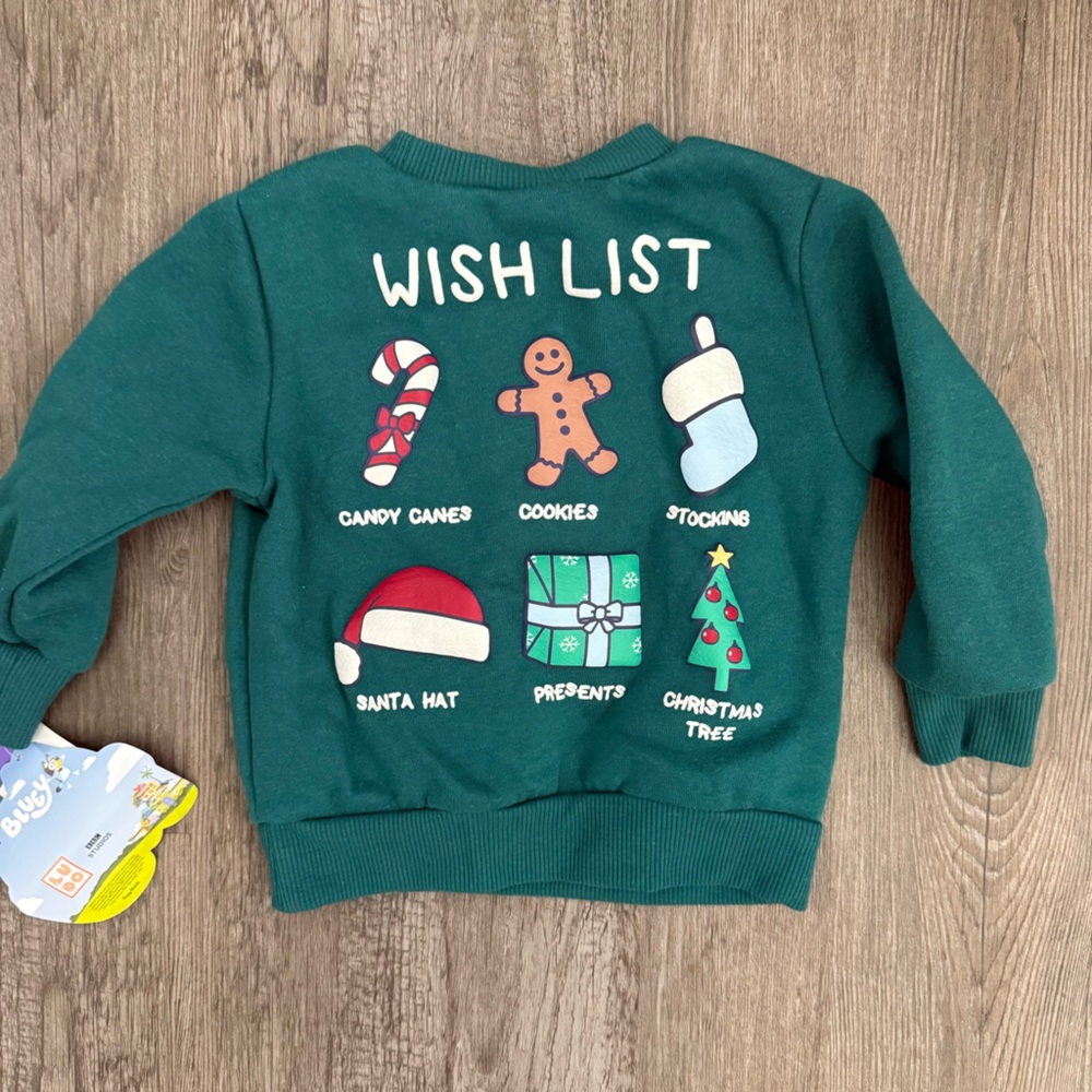 Bluey Green Graphic Christmas Holiday Sweatshirt - Picture 3 of 3